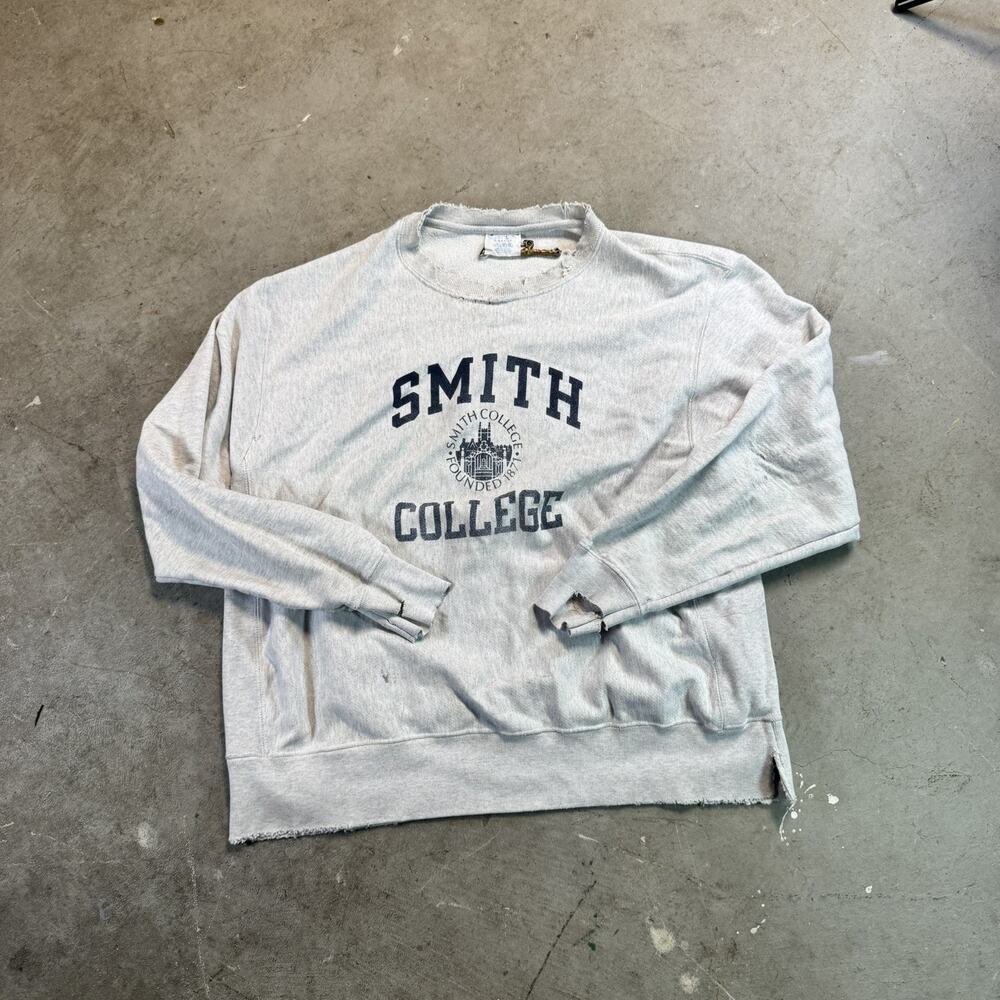 Vtg Distress Champion Reverse Weave Smith College Crewneck Sweatshirt XL